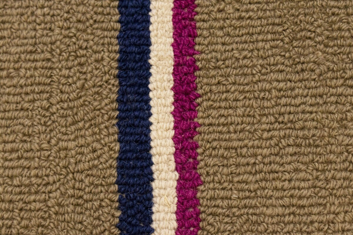 Thick Pile Hand-Tufted Wool Multicolored Stripes