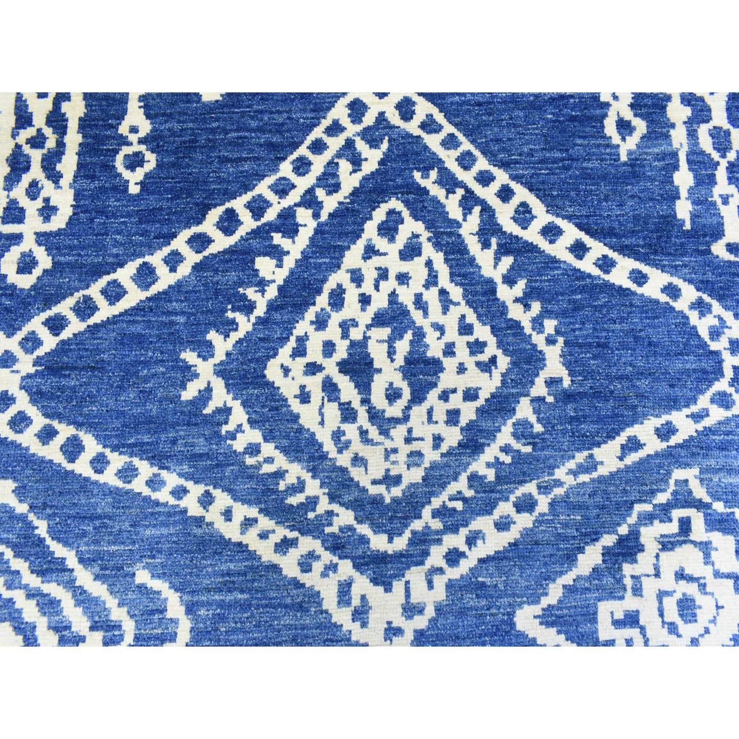12'2"X15'2" Blue Boujaad Moroccan Berber Wool Hand Knotted Oversized Rug