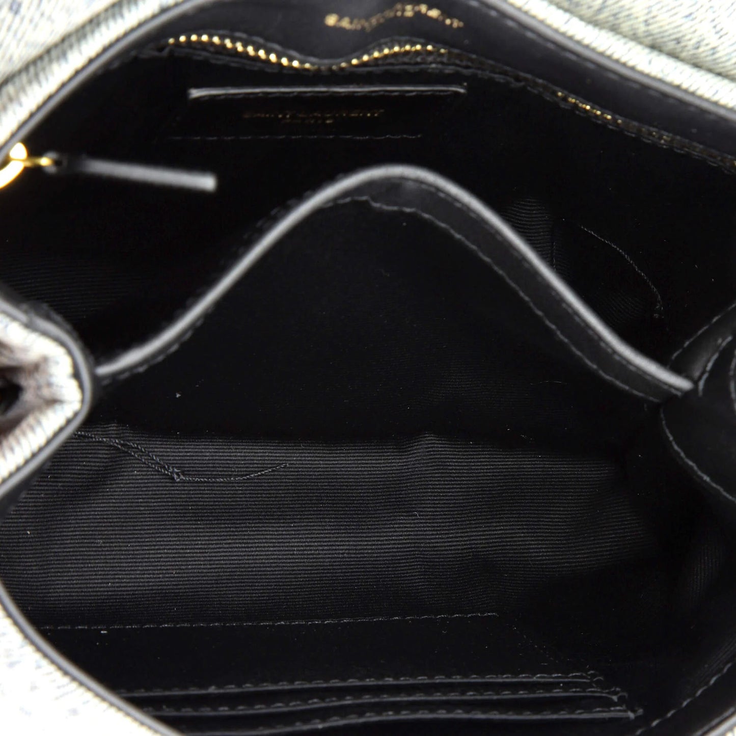 Saint Laurent Loulou Shoulder Bag Matelasse Chevron Denim Toy