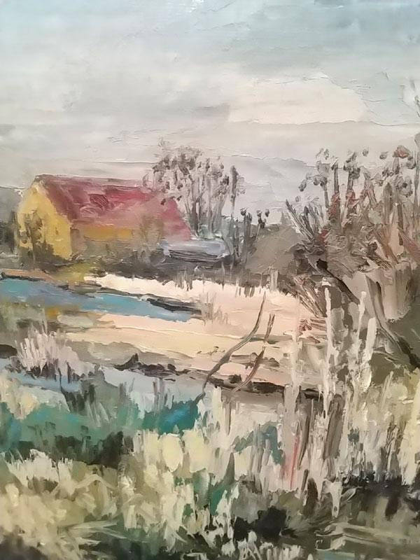 Denise Travers Poulain (France) Original Oil Painting Signed France Landscape