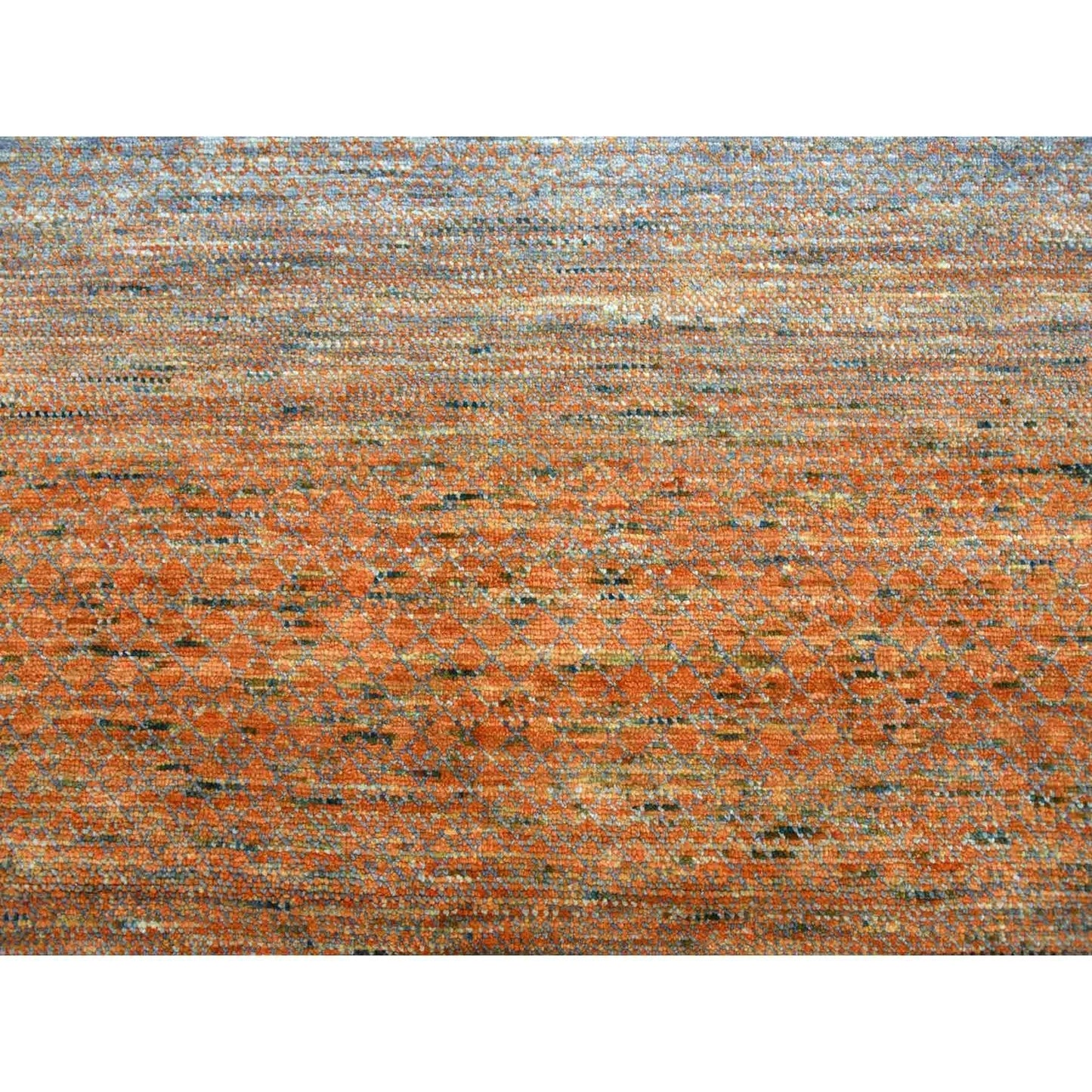 10'3"X14' Orange Modern Chiaroscuro Collection Hand Knotted Wool Rug
