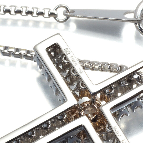 Kashikey Necklace Cross Diamond 0.52Ct/1.00Ct 900 Platinum/18K Rg/Wg