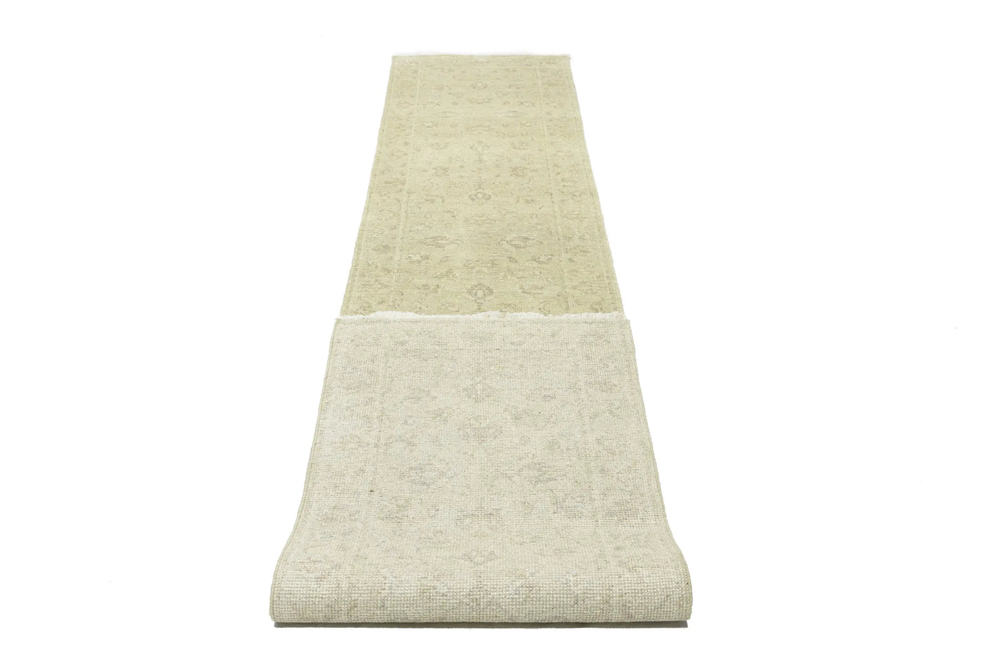 Handmade Wool Oriental Runner Rug Muted Floral