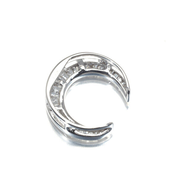 GSTV Pendant Diamond 0.18ct Moon 18K 750 White