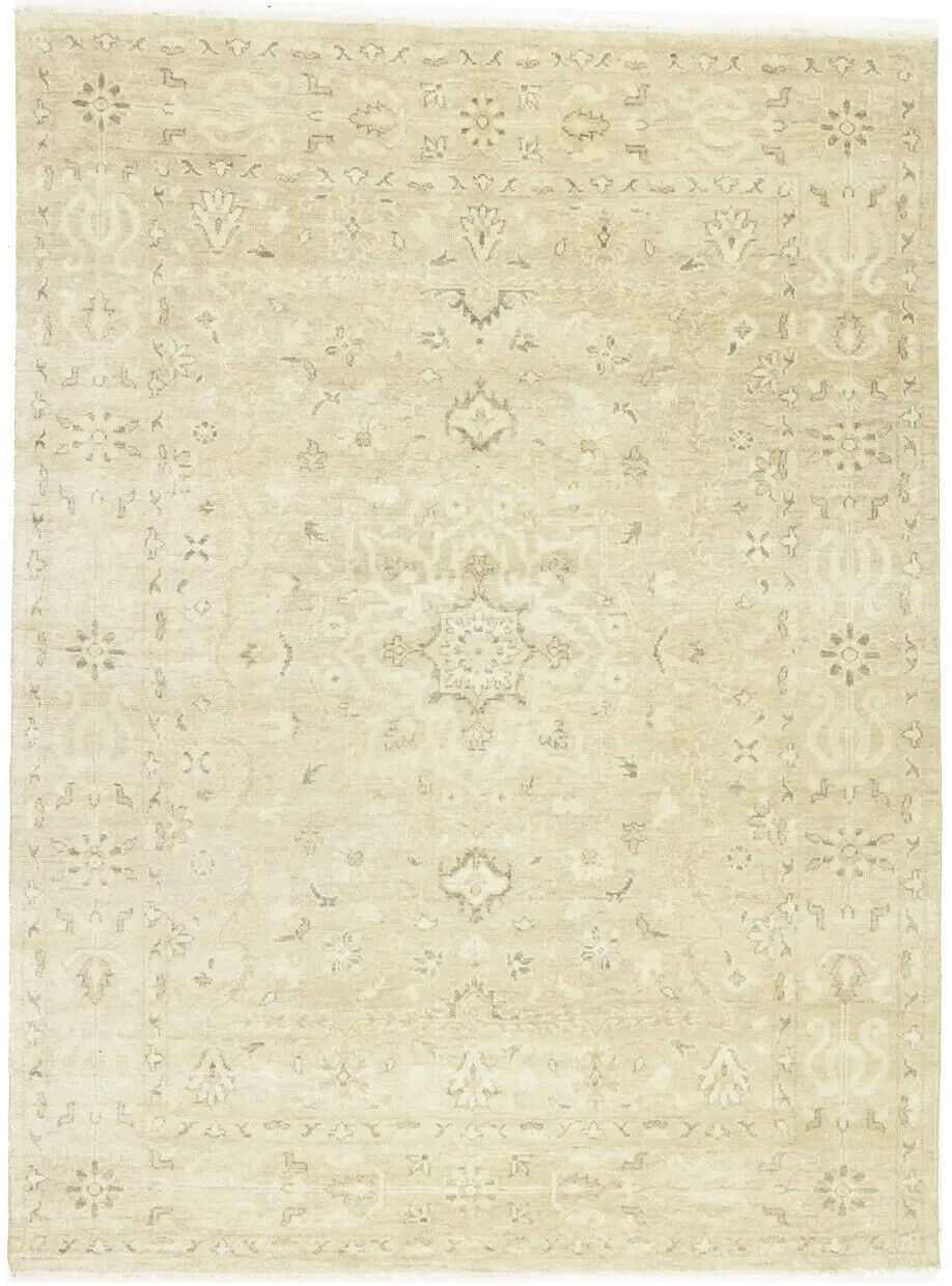 Transitional Oriental Rug Muted Floral Design