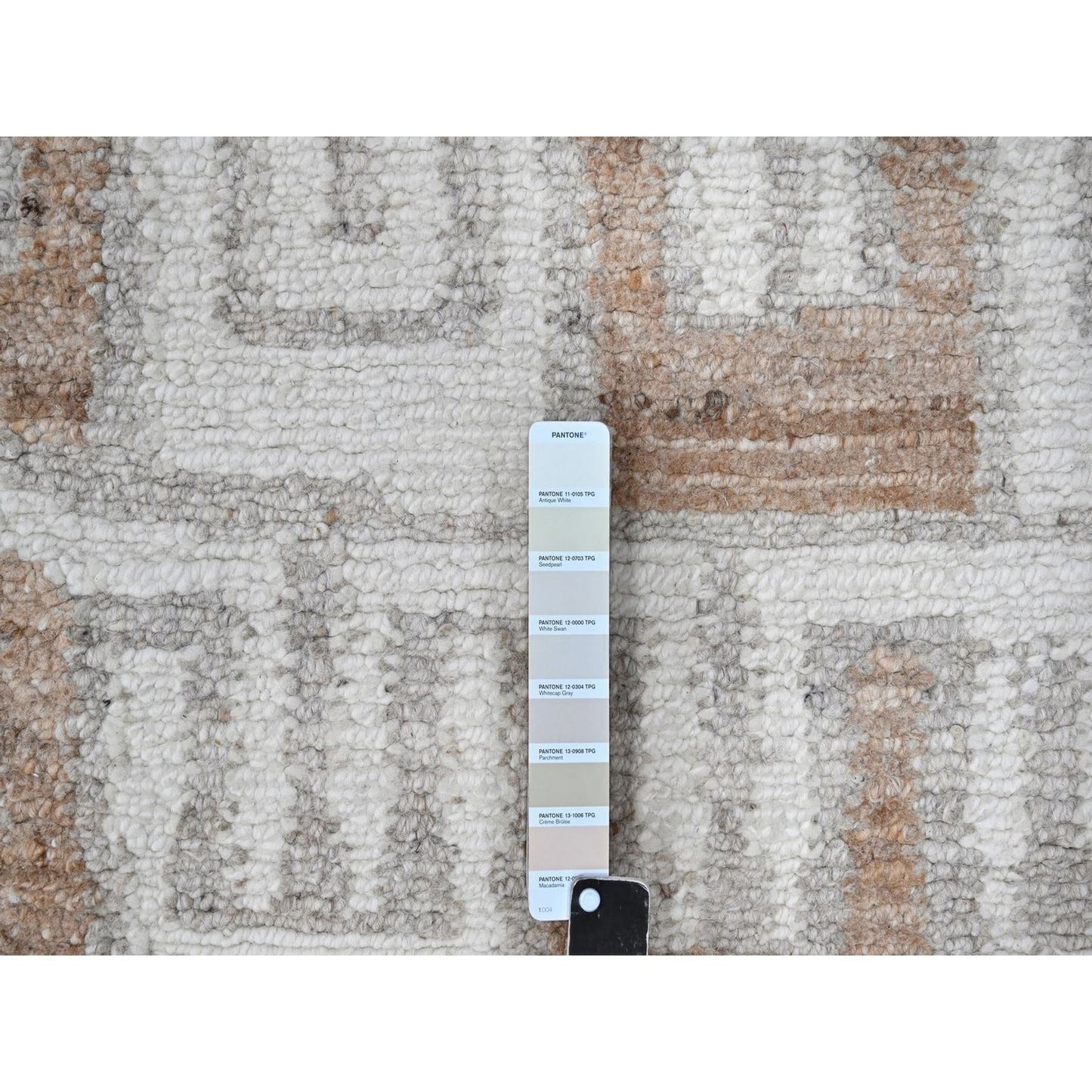 9'3"X11'9" Ivory Minimalist Design Flat Weave Hand Knotted Pure Wool Rug