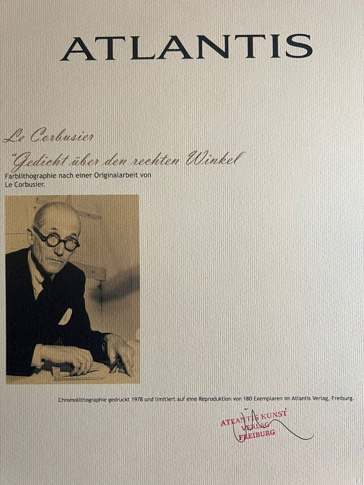 Le Corbusier Coa Lithograph Stamped Approved /