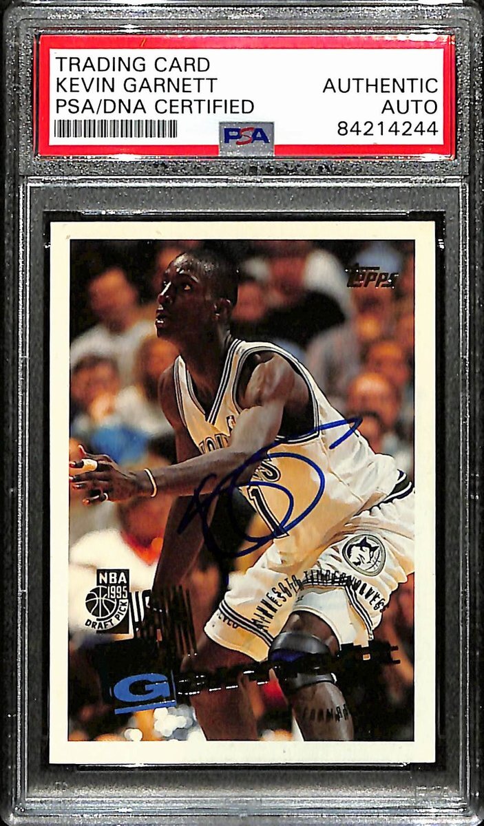 Kevin Garnett Timberwolves Signed 1995 Topps