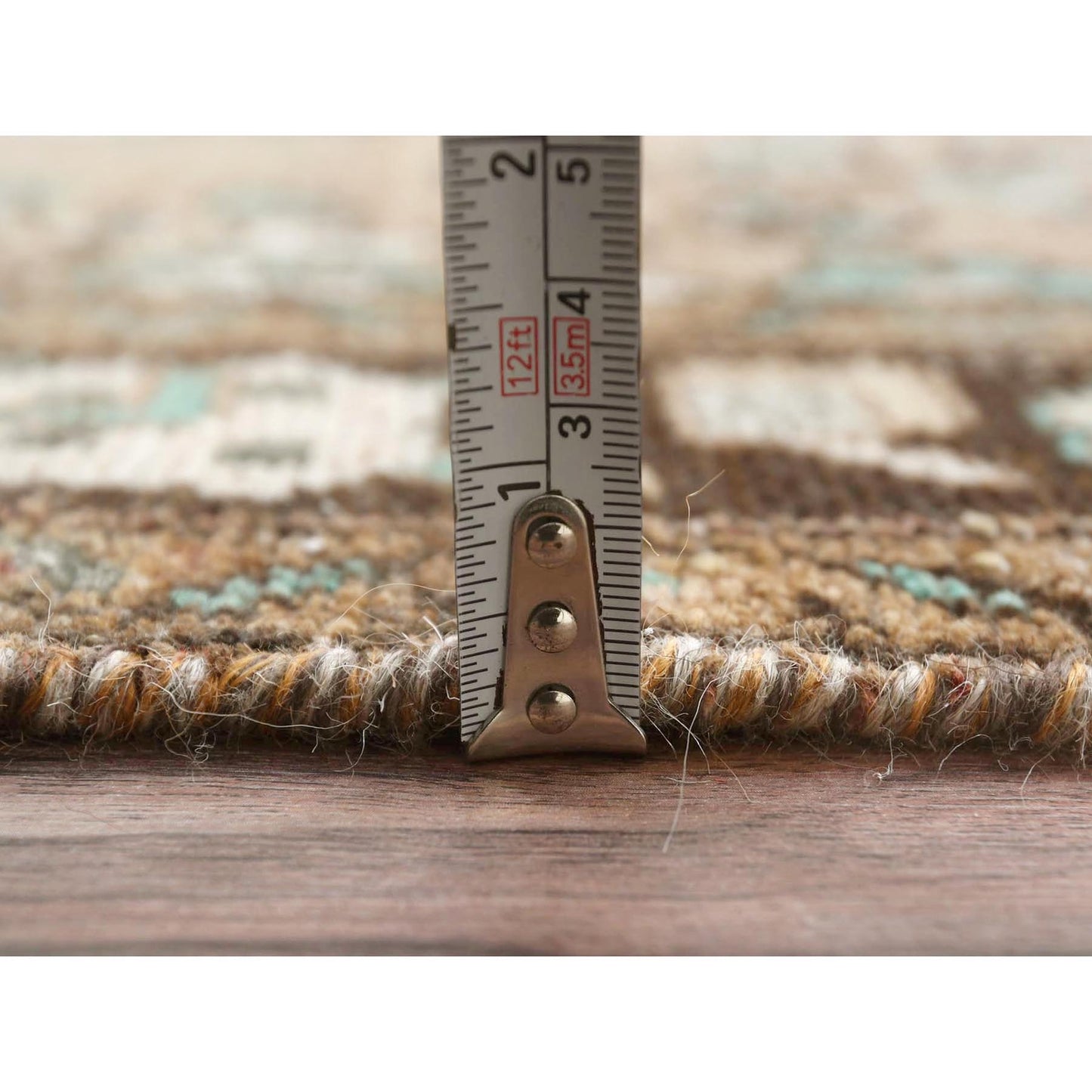 3'3"X10'4" Brown Vintage Farsian Worn Wool Hand Knotted Runner Rug