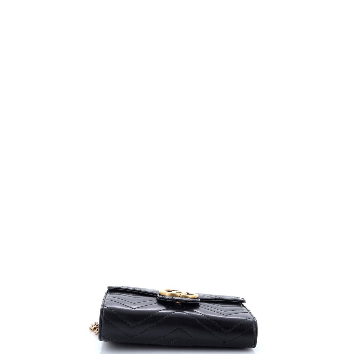 Gucci Gg Marmont Chain Wallet Matelasse Leather Mini