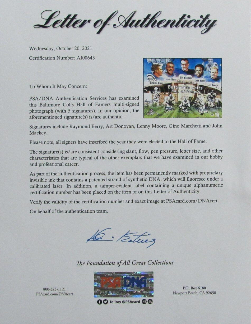 Baltimore Colts Hall Of Famers Signed/Autographed 16X20 Photo Psa/Dna 164456