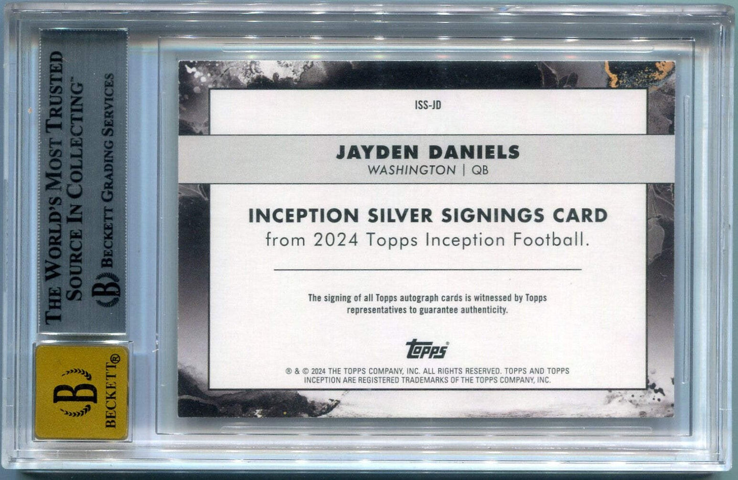 Jayden Daniels 2024 Topps Inception Silver Signings Autographed Rc #Iss-Jd 28/50