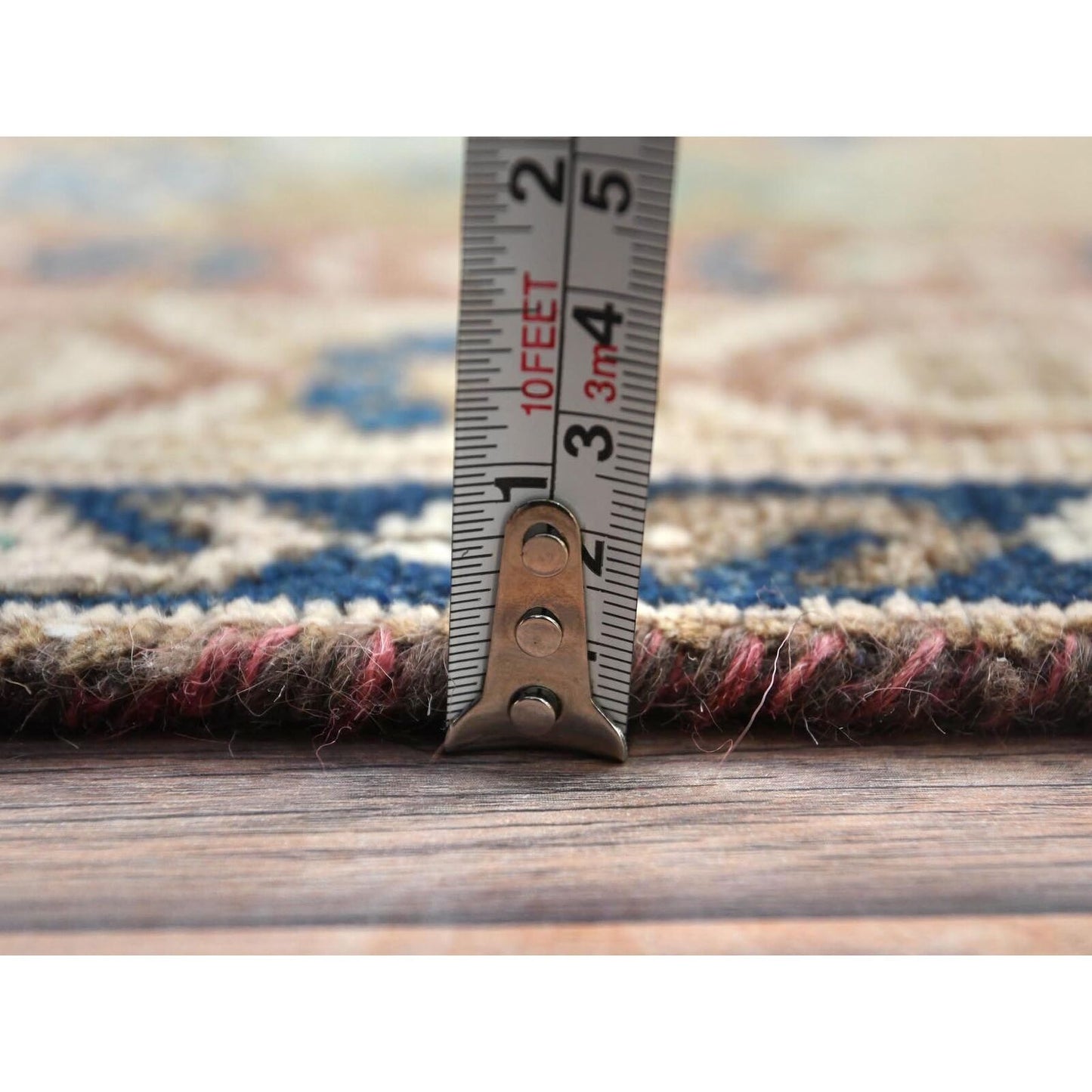 3'4"X9'9" Brown Vintage Farsian Amadan Worn Wool Hand Knotted Runner Rug
