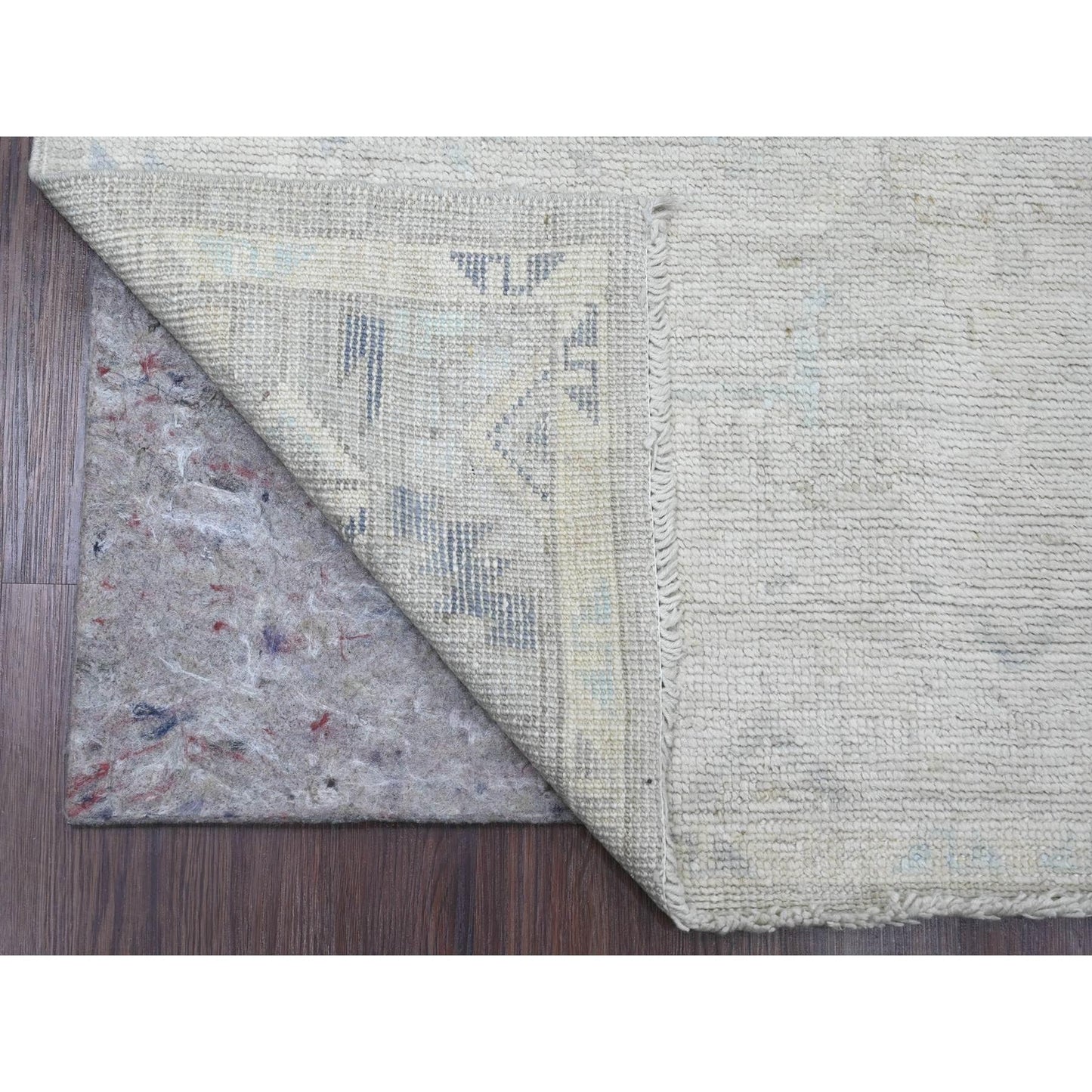 4'1"X8' Gray Anatolian Village Inspired Pure Wool Hand Knotted Runner Rug