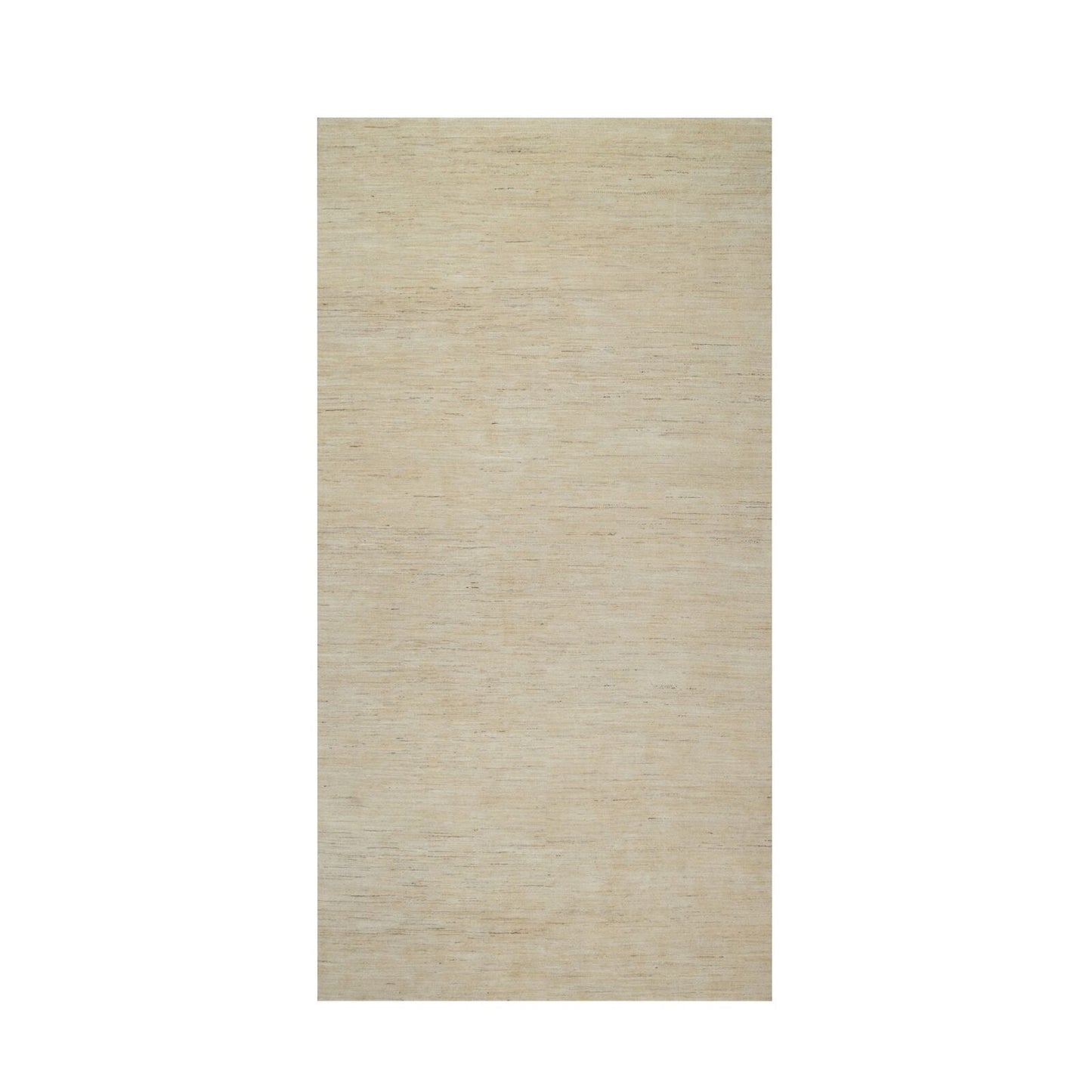6'X11'10" Swan White All Wool Modern Plain Design Hand Knotted Runner Rug