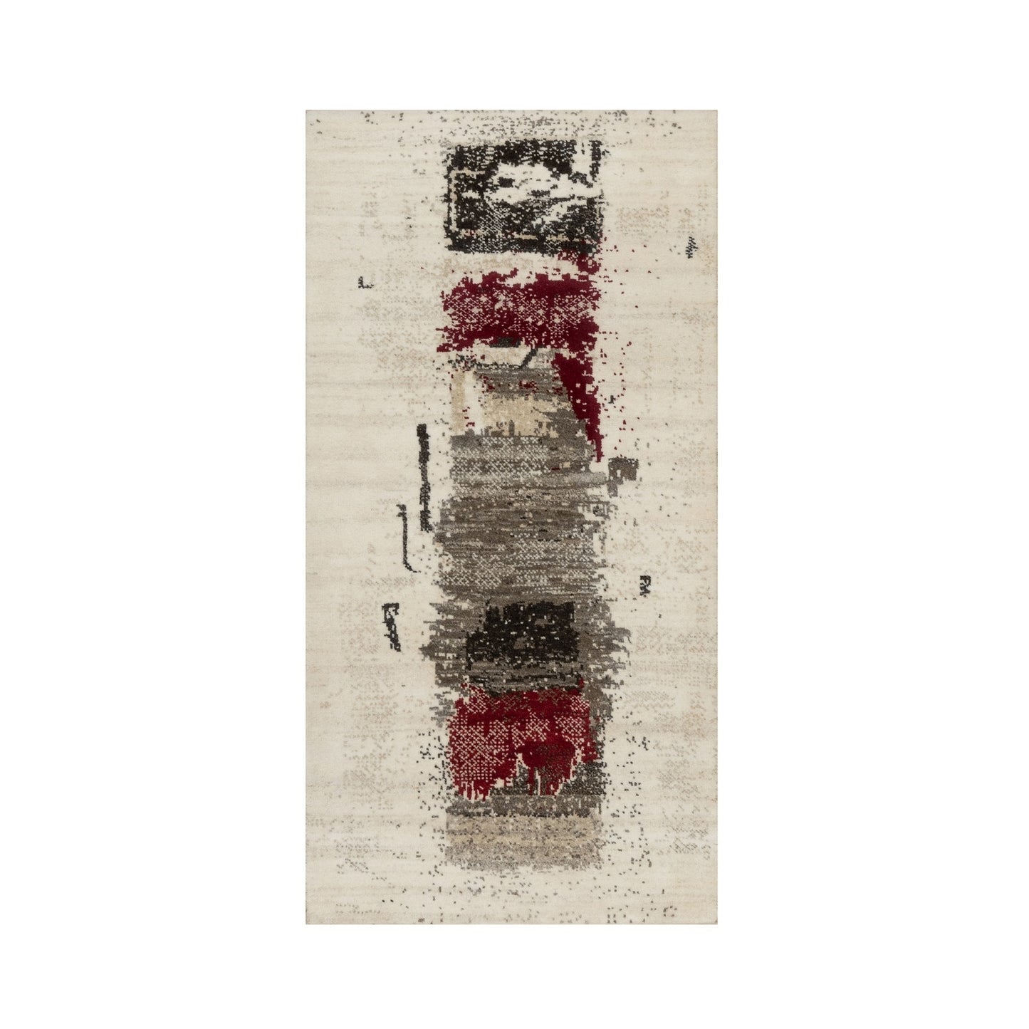 2'4"X4'7" White Lori Buft Gabbeh 100% Wool Hand Knotted Short Runner Rug