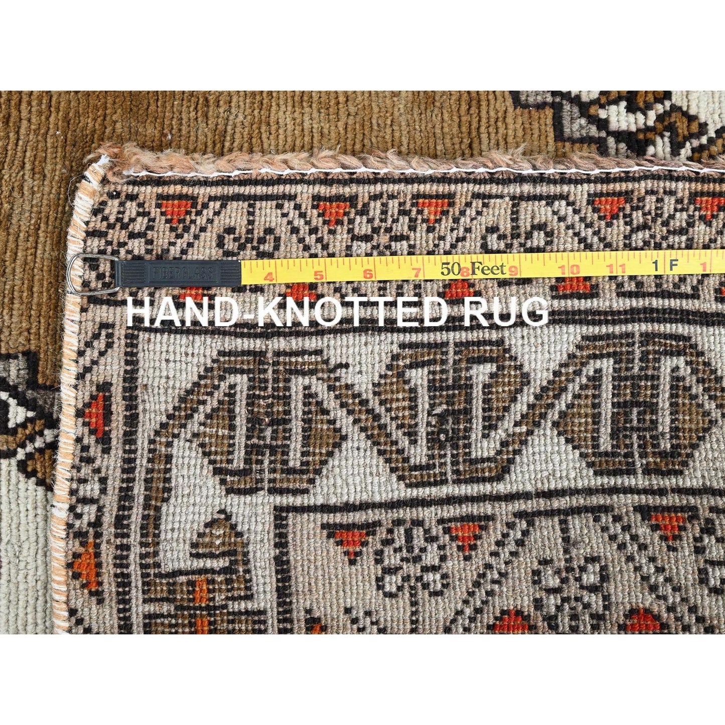 4'2"X7'8" Ivory Vintage Zoroastrian Sheeraz Hand Knotted Pure Wool Rug