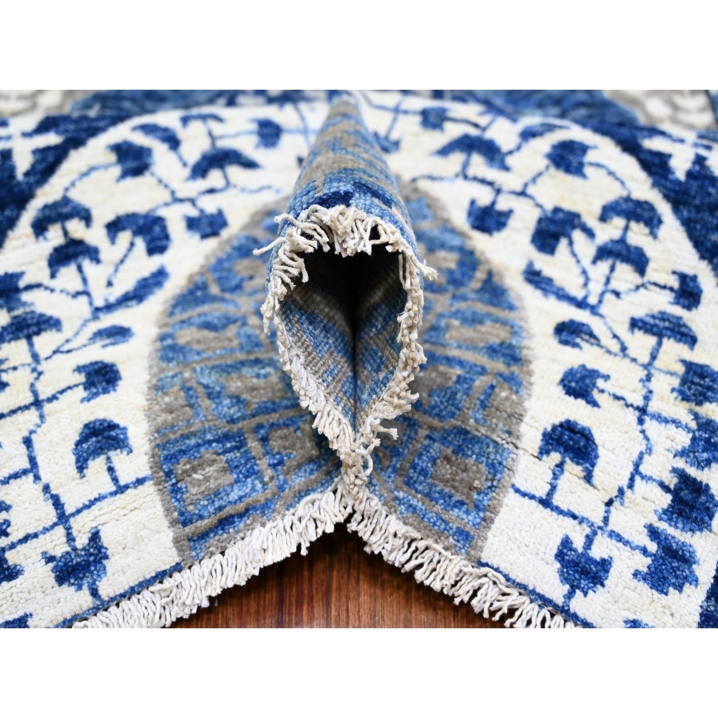 8'10"X11'8" Air Force Blue Hand Knotted Finer Peshawar Soft Wool Rug