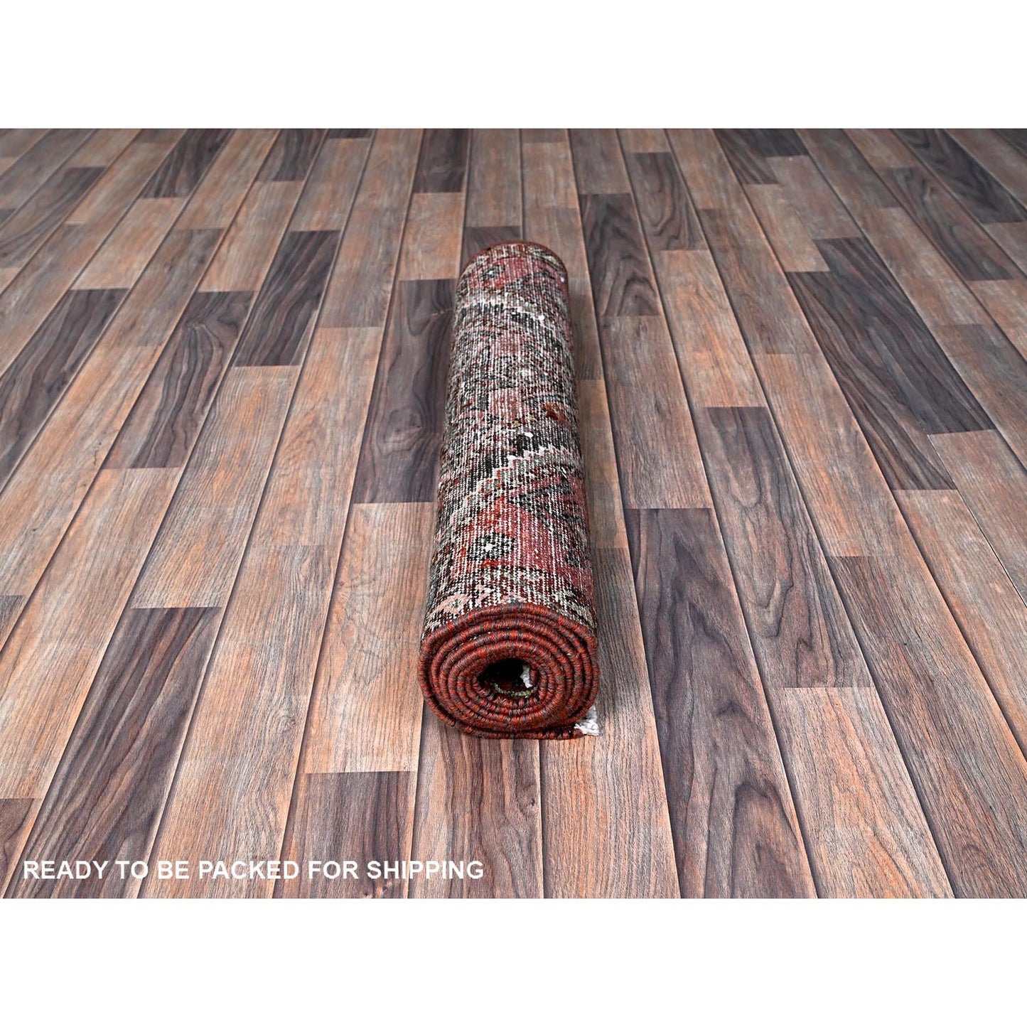 2'7"X7'7" Red Vintage Zoroastrian All Wool Hand Knotted Runner Oriental Rug