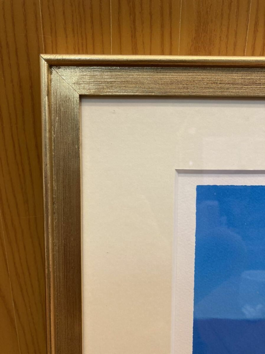 Alfred Defossez (French) Blue Bouquet Original Lithograph On Paper Signed Framed