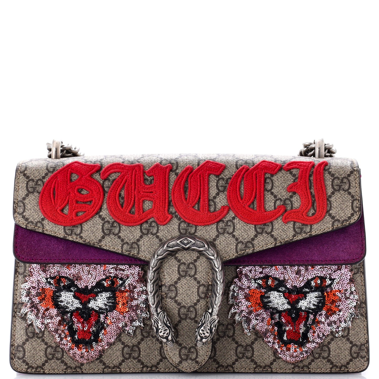 Gucci Dionysus Bag Embroidered Gg Coated Canvas Small