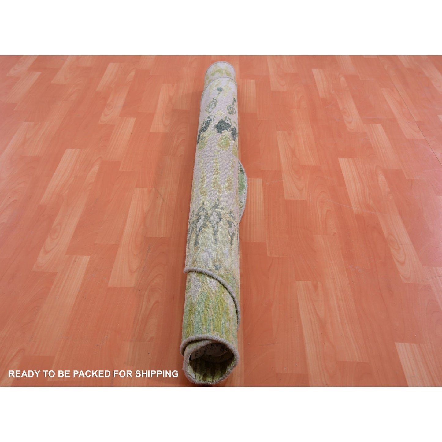 6'X6' Lafayette Green Crocodile Safari Design Silk Hand Knotted Round Rug