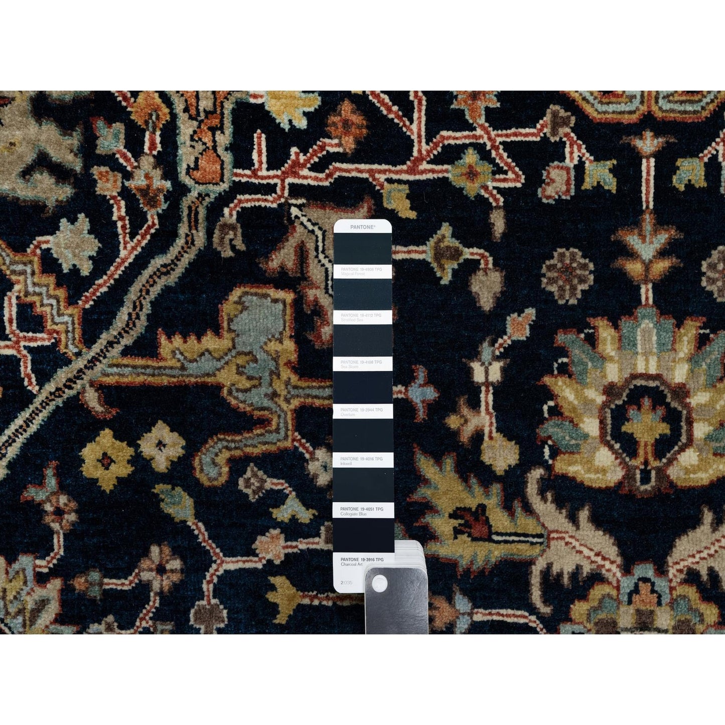 5'X7'2" Blue Natural Dyes All Wool Antiqued Fine Heris Hand Knotted Rug