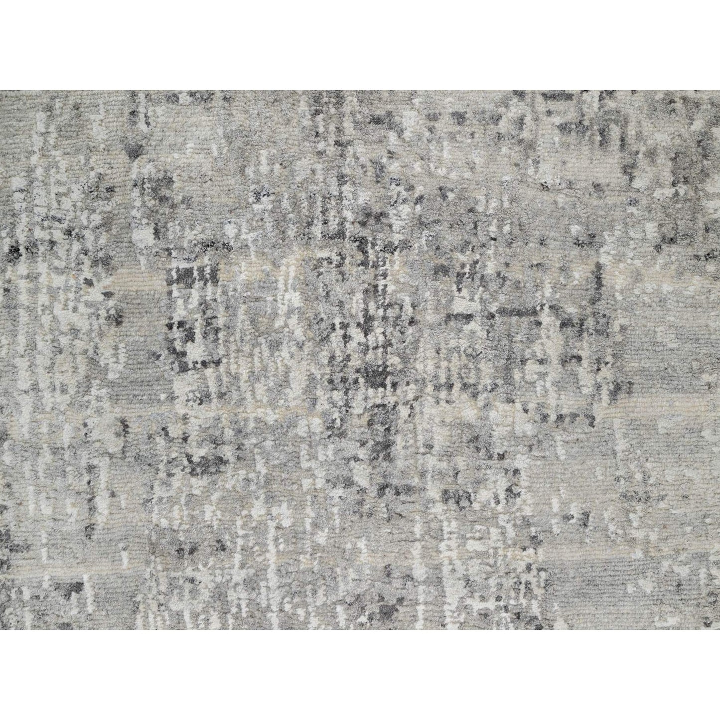 2'6"X26' Gray Hand Knotted Undyed Natural Wool Modern Xl Runner Rug