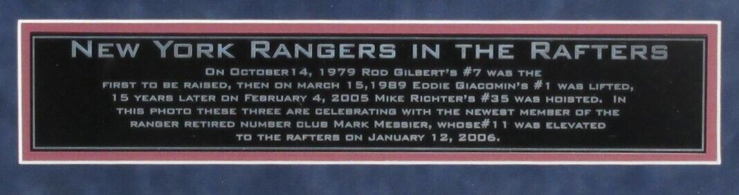 Rangers Framed Photo Retired Numbers Richter