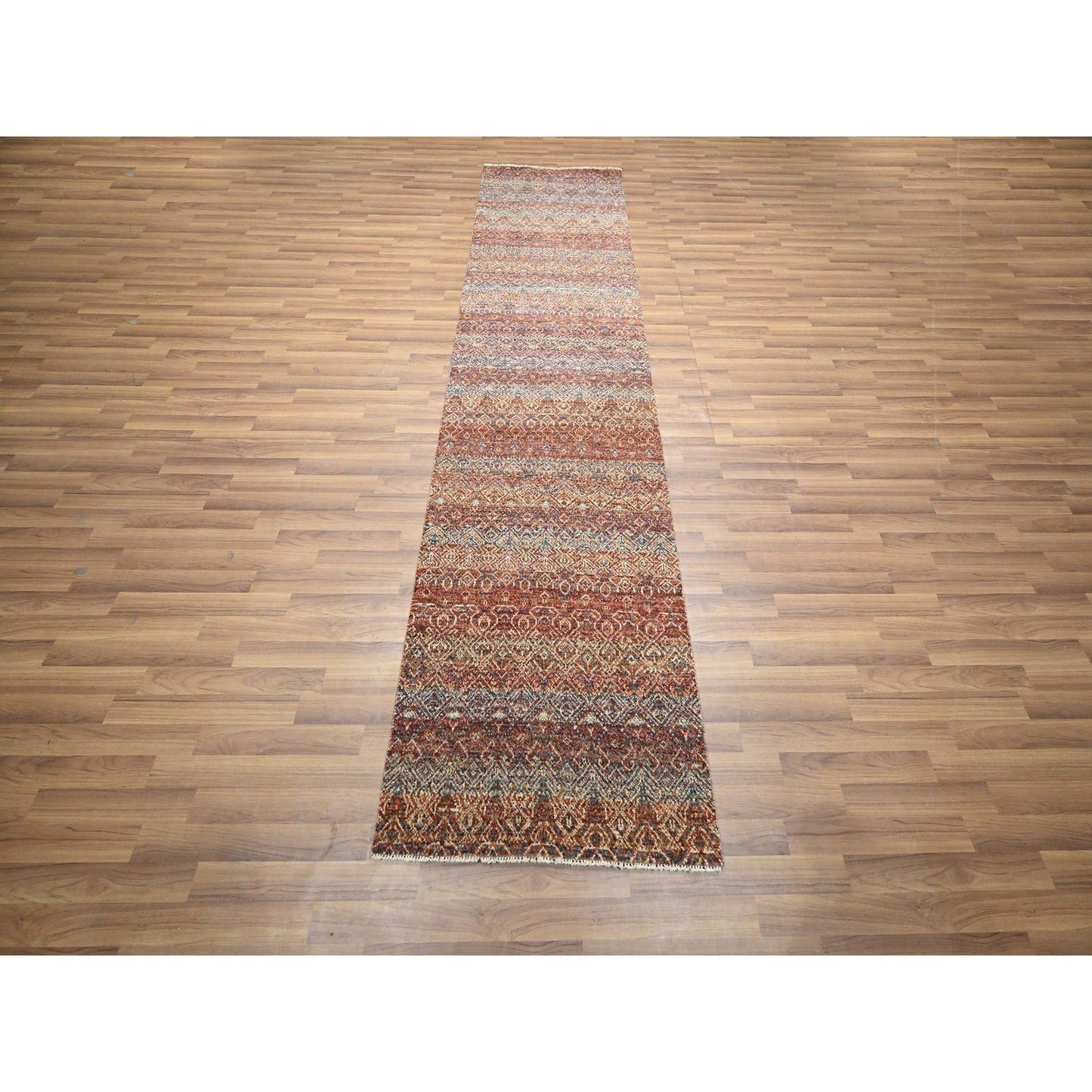 2'7"X10' Clay Red Hand Knotted Kohinoor Herat Design Soft Wool Runner Rug