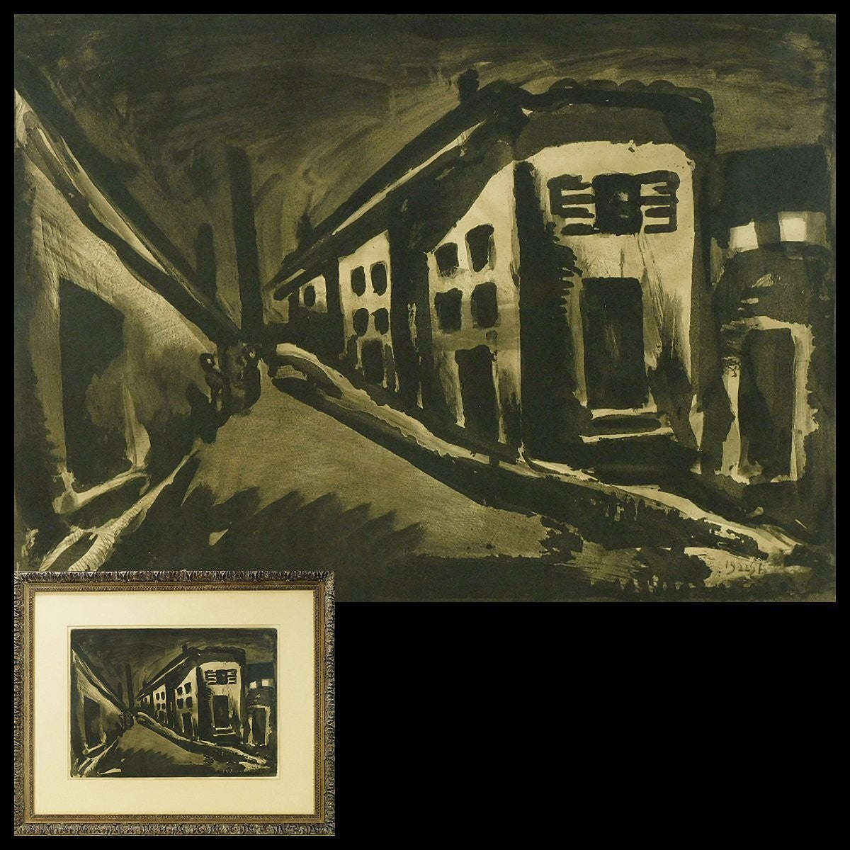 Georges Rouault "Solitary Man (Street)" Miserere Etching 1922 Framed Signed