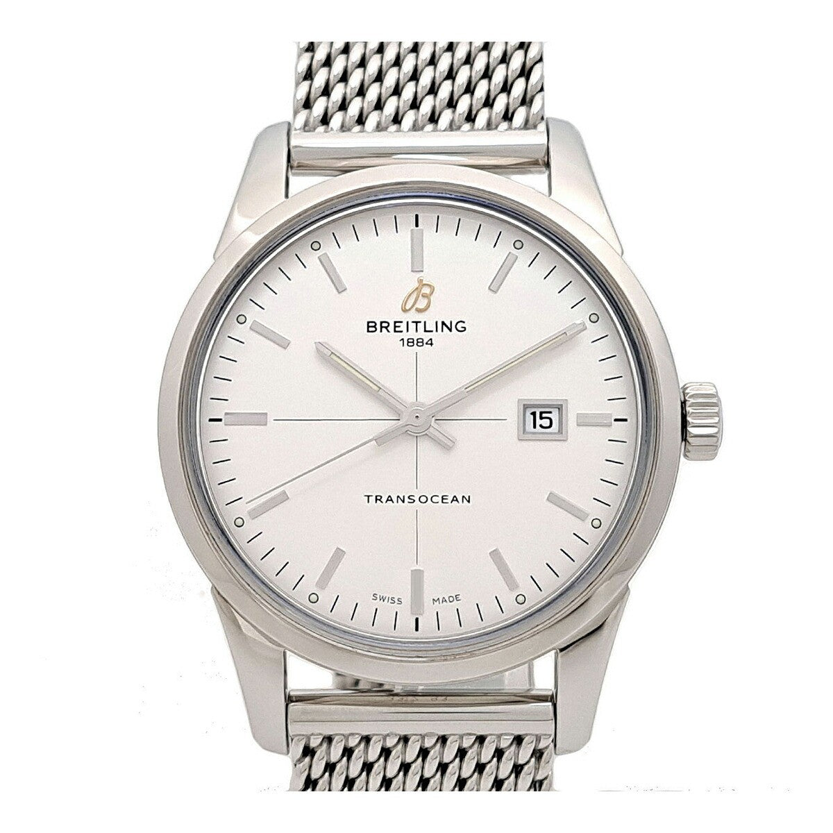 Breitling Transocean A10360 Silver Case Size 43Mm Men'S Used Watch #61016