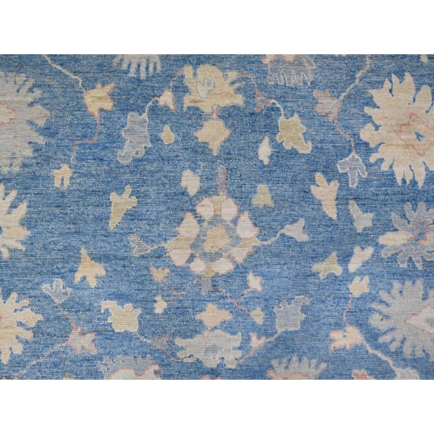 9'X12'2" Denim Blue Afghan Angora Oushak Natural Dyes Oriental Rug