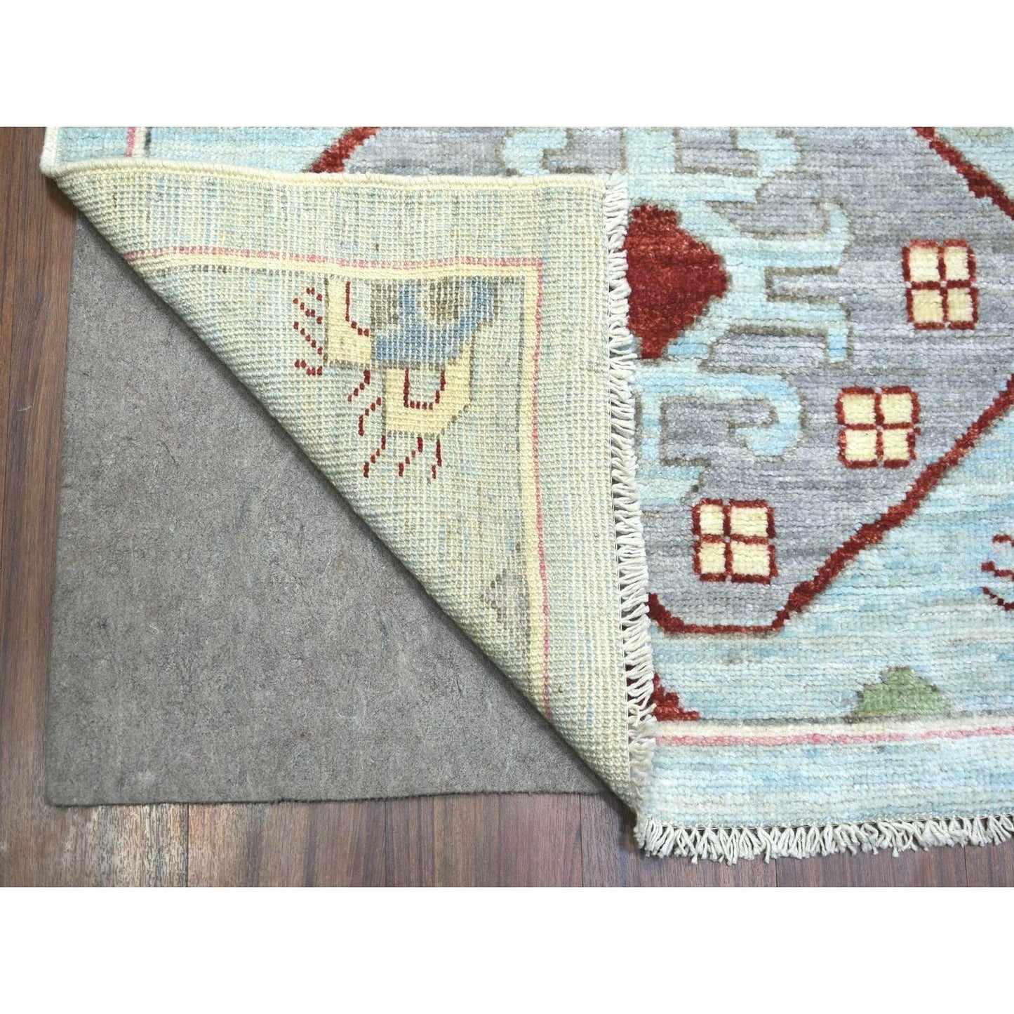 8'10"X11'8" Blue Anatolian Design Soft Wool Hand Knotted Oriental Rug