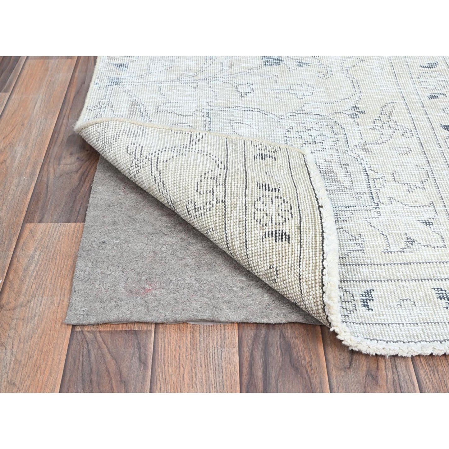 2'2"X9' Link White Fragment Vintage Zoroastrian Tebraz Runner Oriental Rug