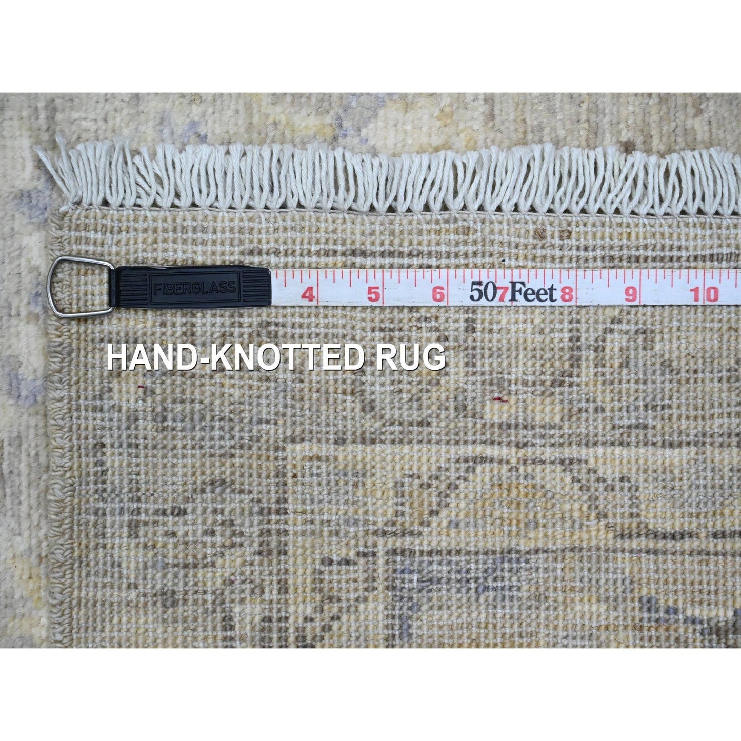 2'8"X16'1" Gray Washed Peshawar Leaf Design Hand Knotted Wool Runner Rug