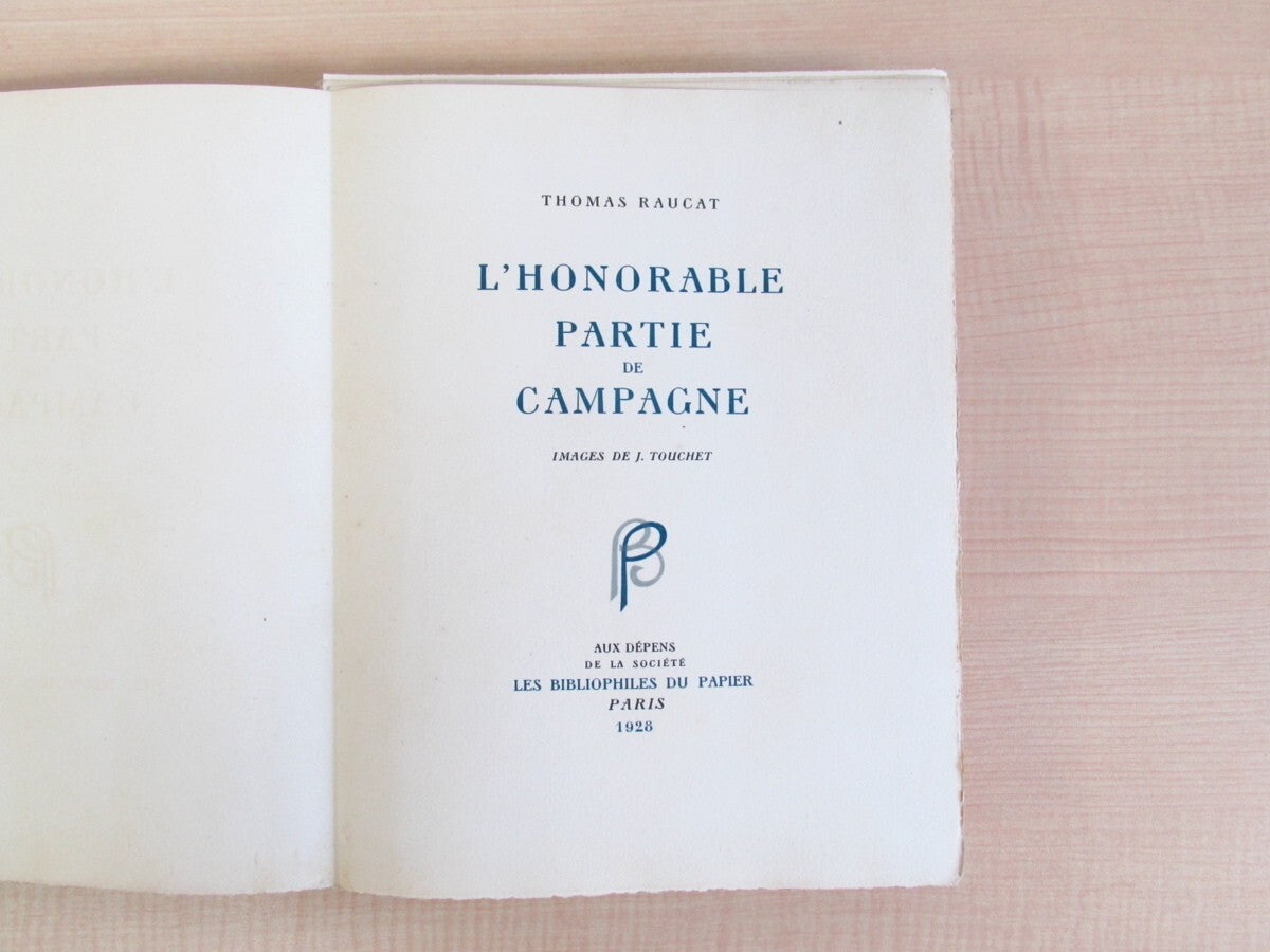 'L'Honorable Partie De Campagne' By Thomas Raucat Illustrated By Jacques Touchet