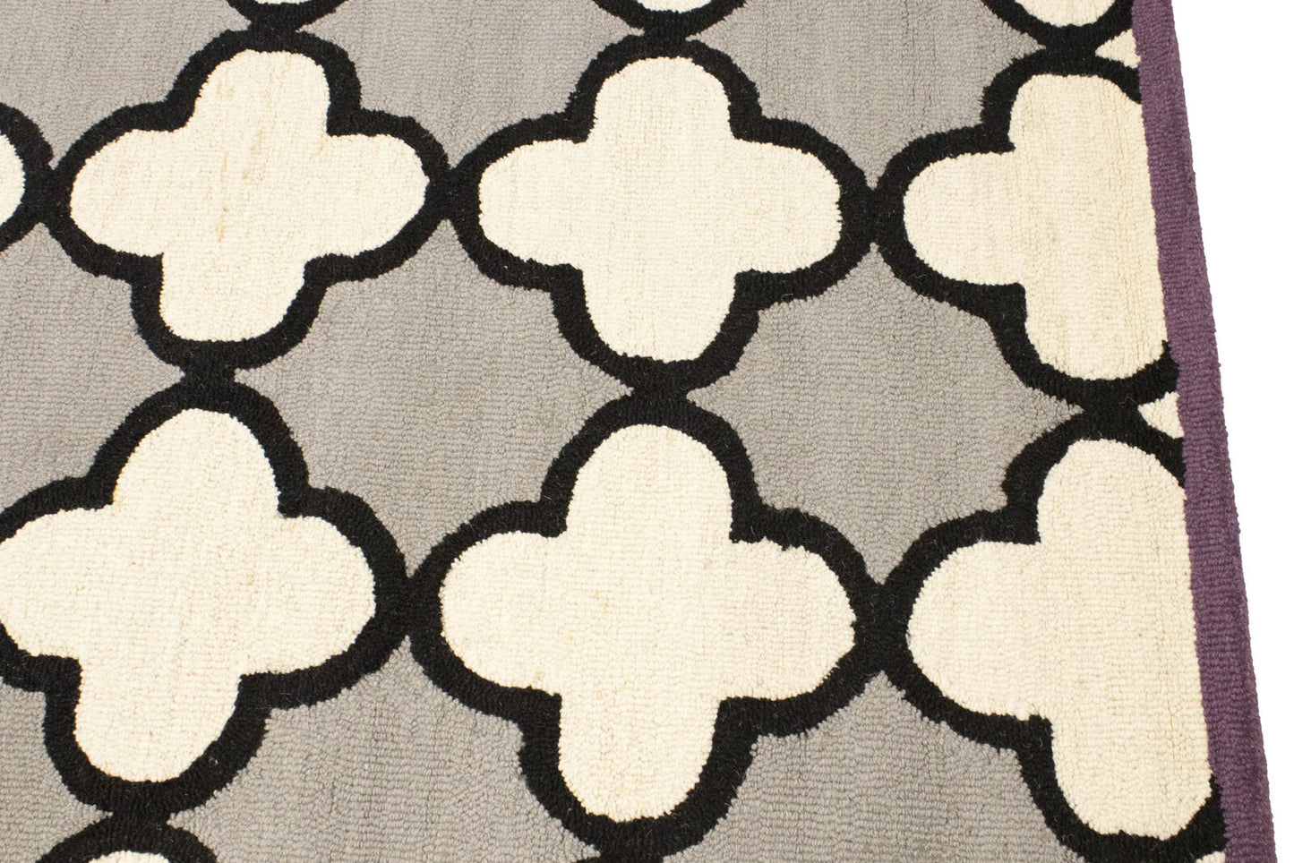 Multicolored Trellis Design Wool 5X8 Hand-Tufted