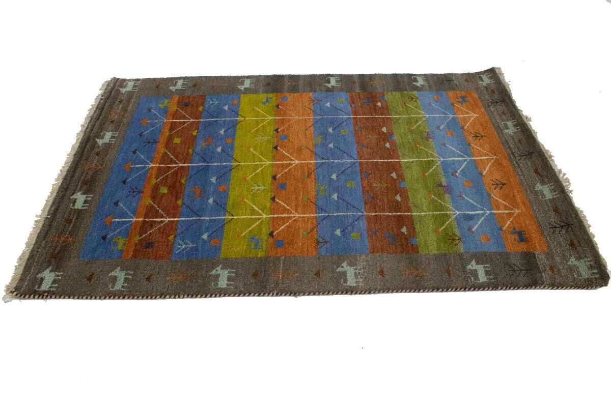 Modern Multicolored Pictorial Tribal Gabbeh Rug