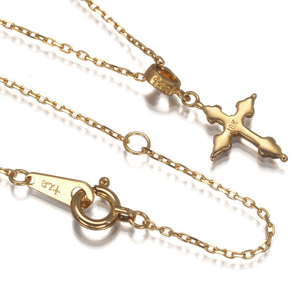 Loree Rodkin Necklace Petite Gothic Cross Diamond 18K 750 Yellow Gold