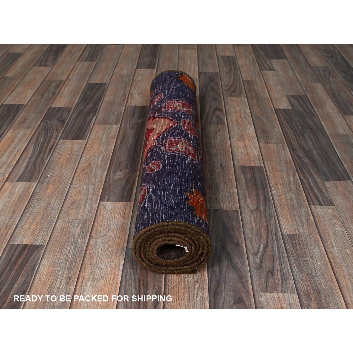 2'8"X7'10" Gray Vintage Zoroastrian Khamadan Hand Knotted Wool Runner Rug