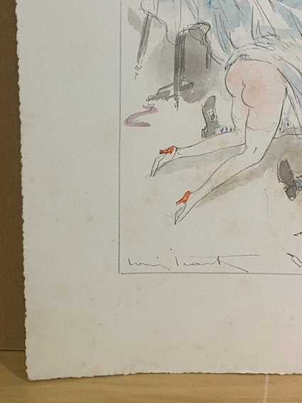 Louis Icart Original Watercolor On Paper - Felicia Ou Mes Fredaines Singed