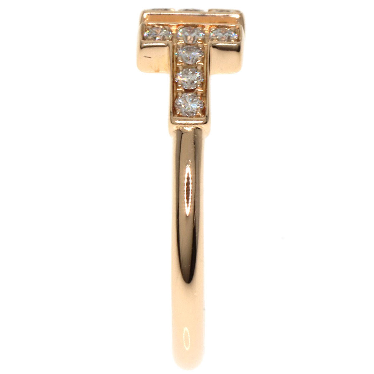 TIFFANY&Co. Ring TWire Diamond K18 Pink Gold