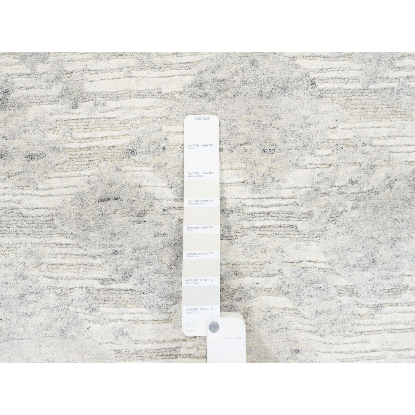 2'7"X12' Hand Spun Undyed Natural Wool Modern Ivory Runner Rug
