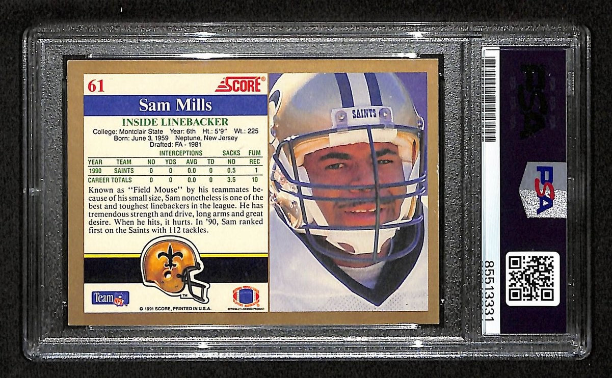Sam Mills HOF Signed/Autographed 1991 Score #61 Saints/Panthers PSA/DNA 201484