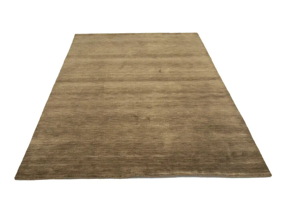 Brown Solid Hand-Loomed 6X9 Gabbeh Wool Rug