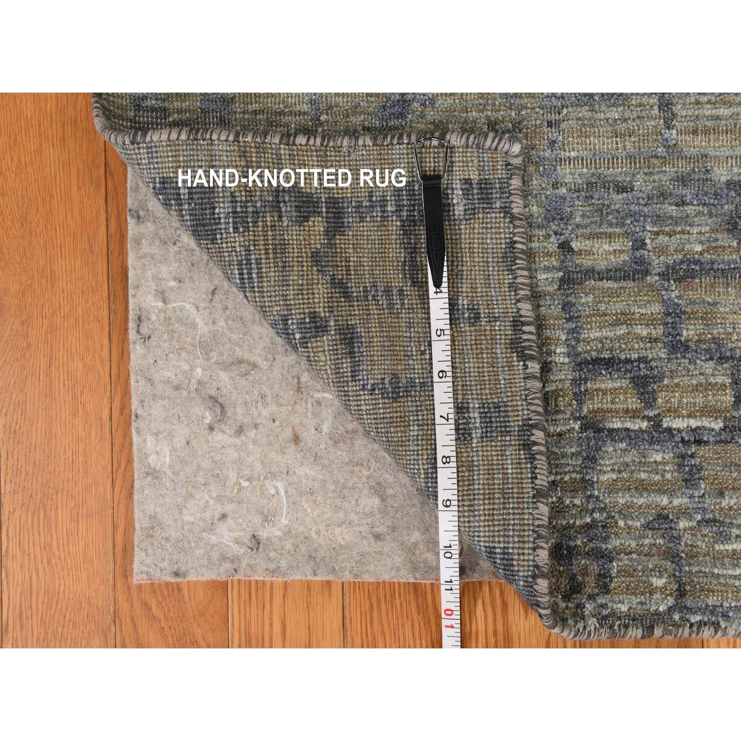 8'X10'1" Spanish Gray Berber Influence Tone On Tone Silk Hand Knotted Rug