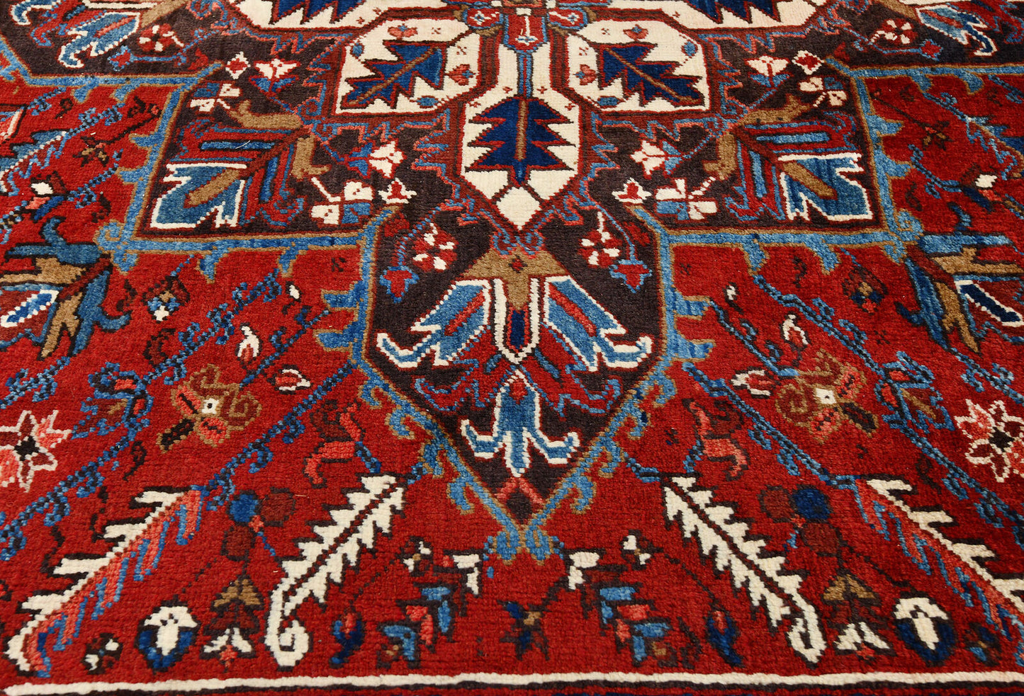 Red Serapi Oriental Rug Large Vintage Geometric