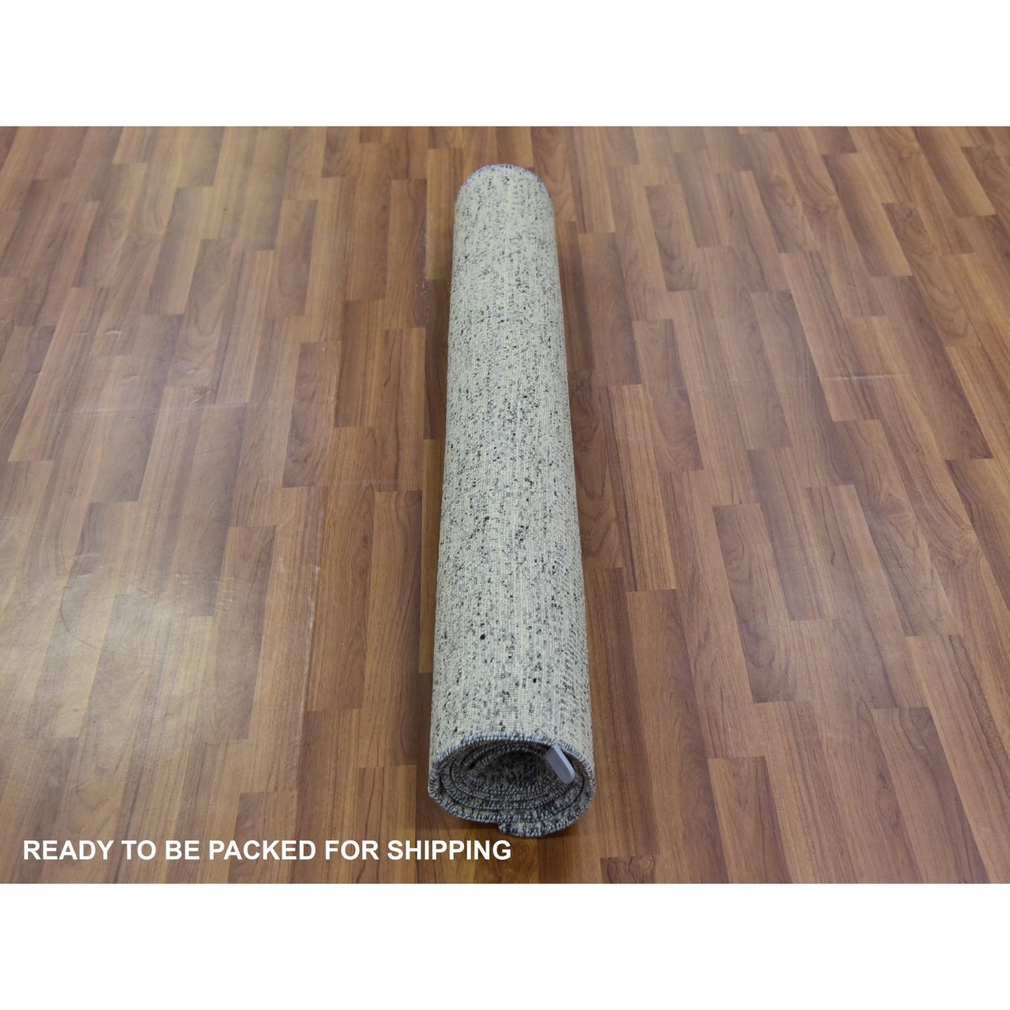 4'X6'2" Rock Ridge Gray Hand Knotted Grass Undyed Pure Wool Oriental Rug