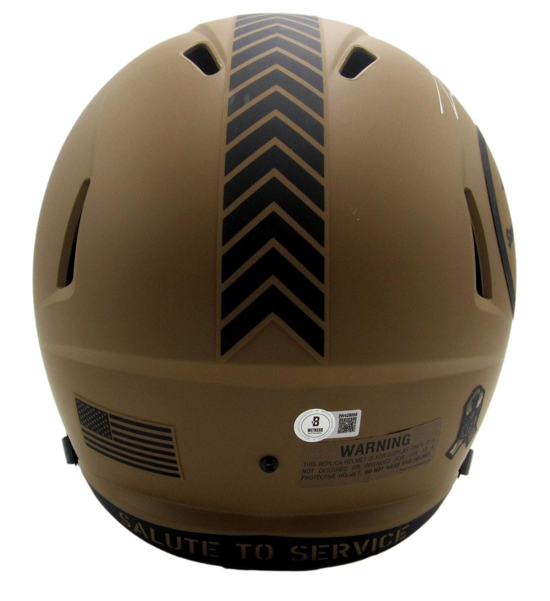 Pat Freiermuth Signed Salute To Service Full Size Replica Helmet Steelers Bas